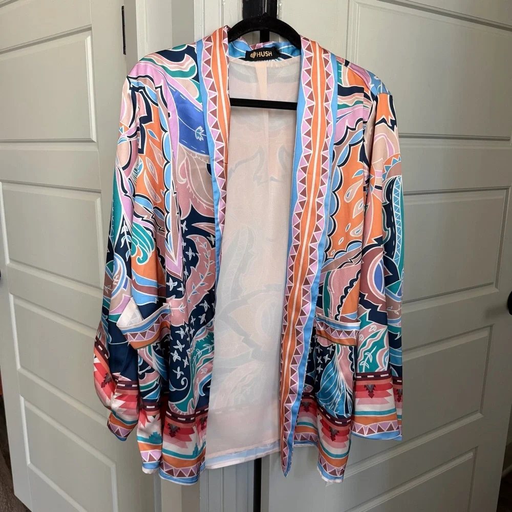 HUSH Colorful Patterned Kimono Jacket - Picture 2 of 13
